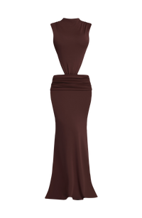 April Maxi Dress – Plum Brown