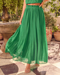 Lizbette Plissé Maxi Skirt