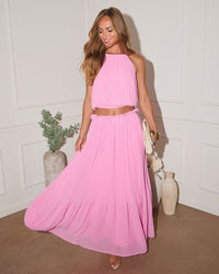 Lizbette Plissé Maxi Skirt