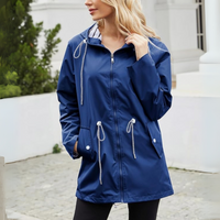 Manon | Women's Hooded Zip Parka with Drawcord Waist