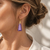 Faceted Geometric Drop Earrings