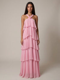ROSALIND | TIERED HALTER MAXI DRESS