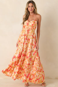 Arabella Painted Satin Maxi Dress