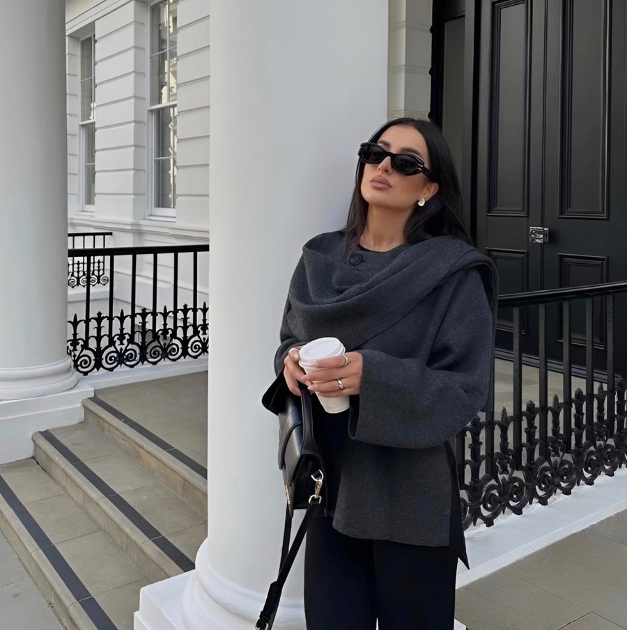 Stefanie | Women's Elegant Draped Cape Coat