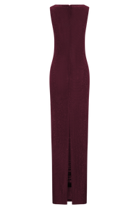 Magnolia Sleeveless Diamante Maxi Dress - Wine