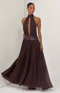 Kira Maxi Dress – Plum Brown