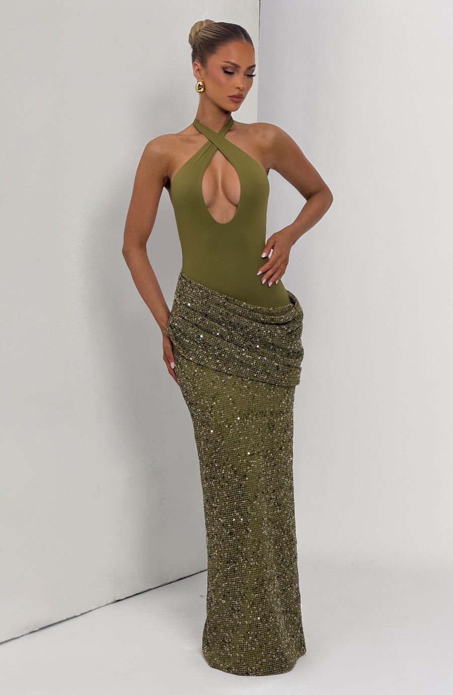 Joy Maxi Dress – Deep Olive