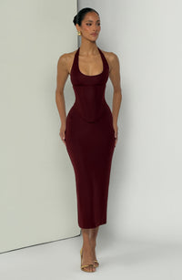 Antonia Midi Dress – Cherry Lacquer