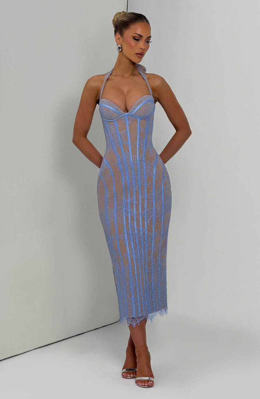 Danica Midi Dress – Powder Blue
