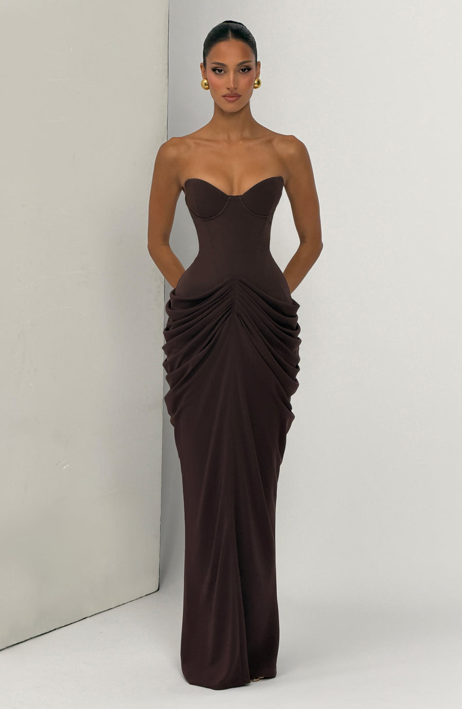 Esme Maxi Dress – Plum Brown