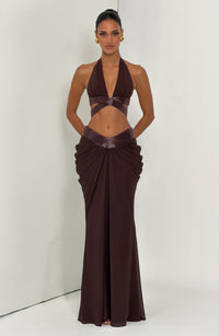 Isabelle Maxi Skirt - Plum Brown
