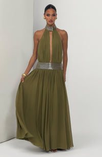 Kira Maxi Dress – Deep Olive