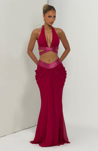 Isabelle Maxi Skirt - Raspberry