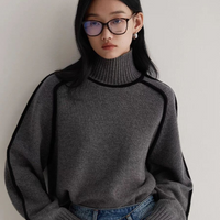 Mahaut | Women's Relaxed High Neck Sweater with Seam Detail