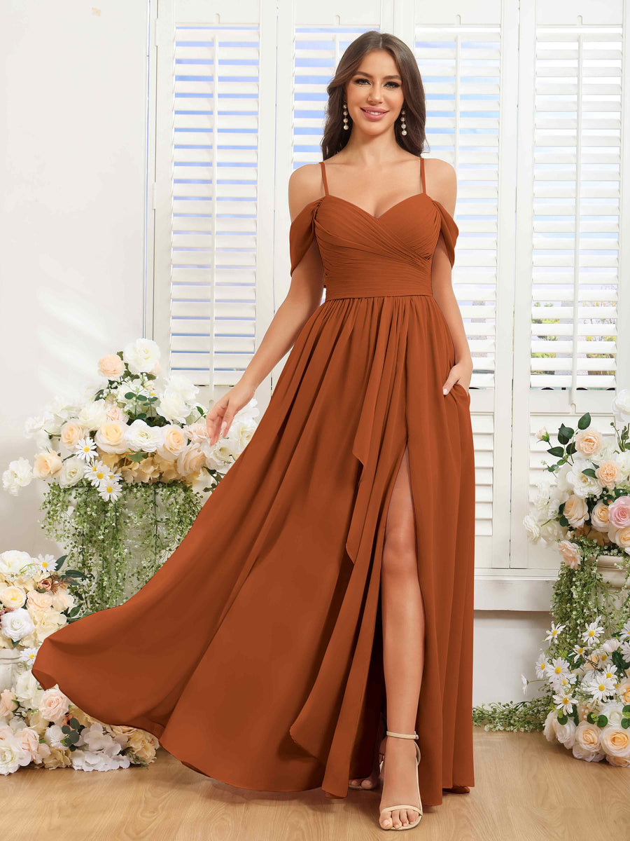 Greer Pleated Chiffon Midi Dress in Emerald