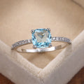 Radiant Square Stone Silver Ring