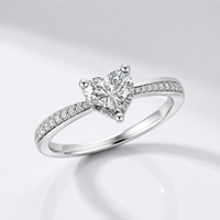 Heart Zirconia Silver Pavé Ring
