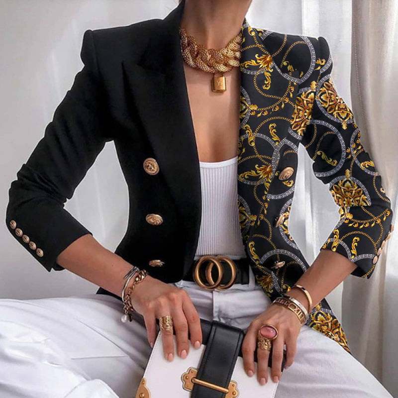 Jana | Women's Mixed Pattern Double Breasted Winter Blazer