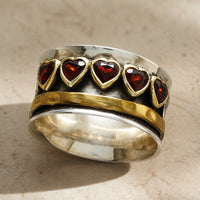 Heart Zirconia Two Toned Ring