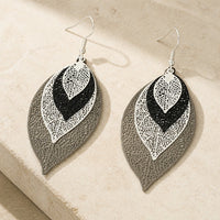 Hollow Layered Leaf Earrings