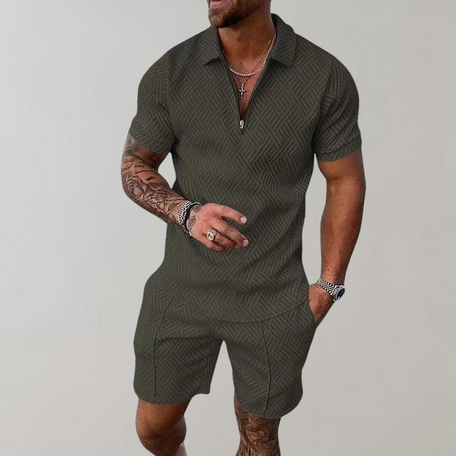 Daniel | Men's Stylish Zip Polo Set