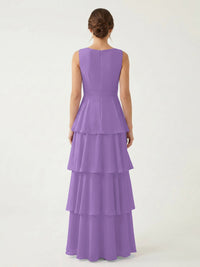 Isabelle Chiffon A-Line Dress in Rust