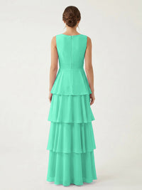 Isabelle Chiffon A-Line Dress in Rust