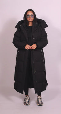Carmen - Long Belted Puffer Coat