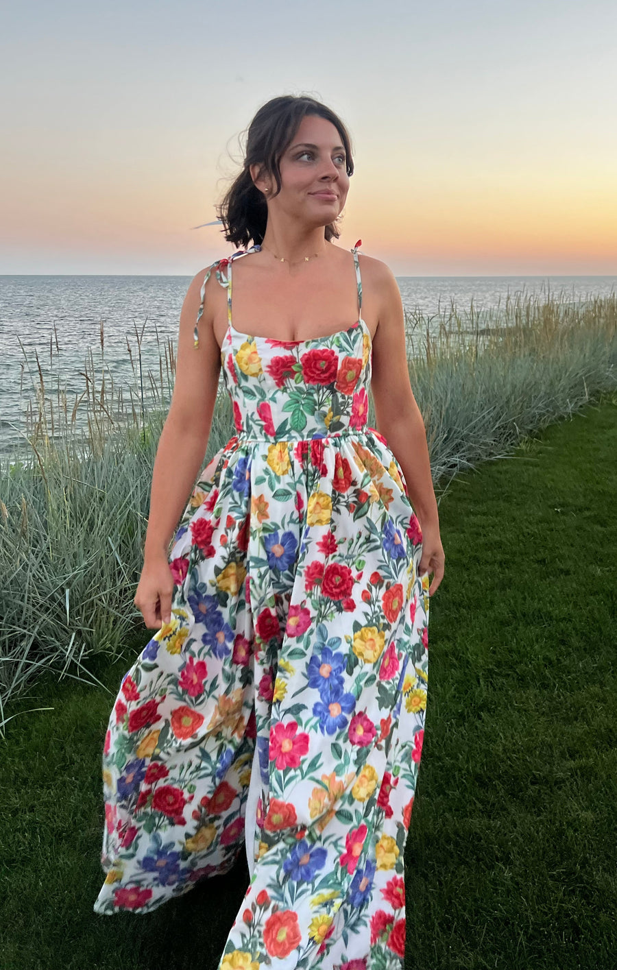 Juliet Maxi Dress in Ivory Taffeta