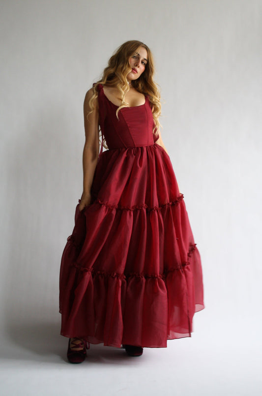 The Siena Gown in Scarlet Red