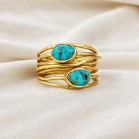 Gold Turquoise Wrap Ring