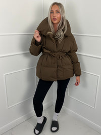 KARLY | SHORT BELTED PUFFER JACKET
