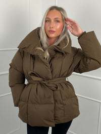 KARLY | SHORT BELTED PUFFER JACKET