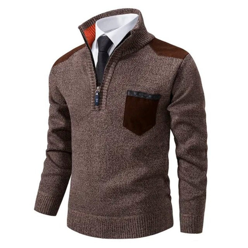 Wilhelm | Men's Quarter Zip Sweater with Chest Pocket