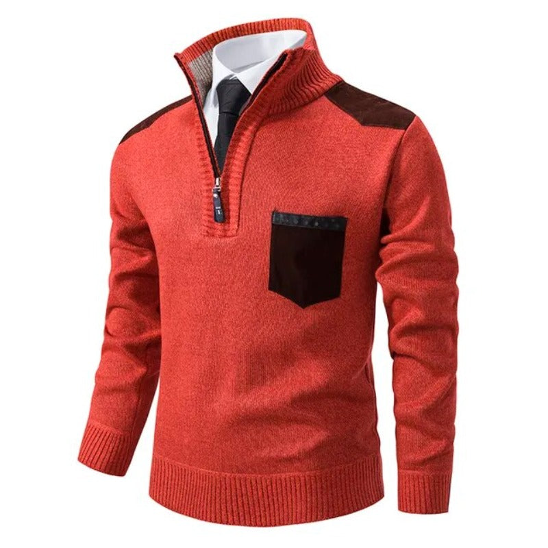Wilhelm | Men's Quarter Zip Sweater with Chest Pocket