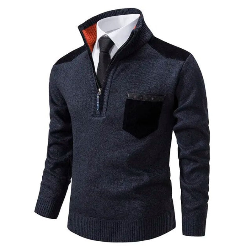 Wilhelm | Men's Quarter Zip Sweater with Chest Pocket