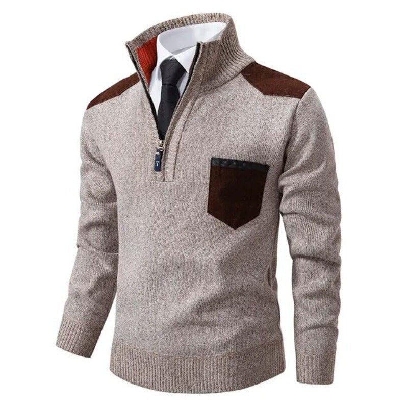 Wilhelm | Men's Quarter Zip Sweater with Chest Pocket
