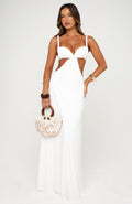 IVORY | LEATHER MAXI DRESS