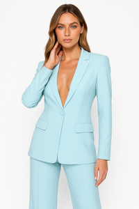 Karla | Women's Deep Neck One Button Trouser Suit Set