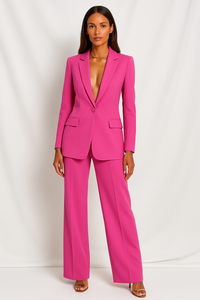Karla | Women's Deep Neck One Button Trouser Suit Set
