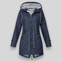 Manon | Women's Hooded Zip Parka with Drawcord Waist