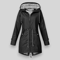 Manon | Women's Hooded Zip Parka with Drawcord Waist