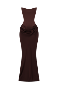 Agnes Maxi Dress – Plum Brown