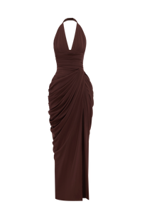 Elise Maxi Dress – Plum Brown