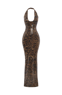 Karla Maxi Dress - Sequin Leopard Print