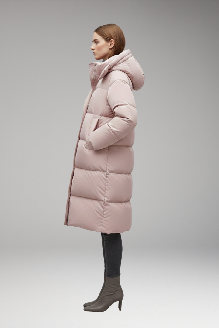 MABEL | LONG QUILTED HOODED PUFFER JACKET