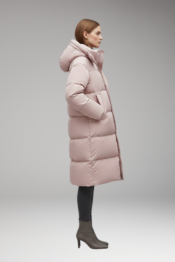 MABEL | LONG QUILTED HOODED PUFFER JACKET