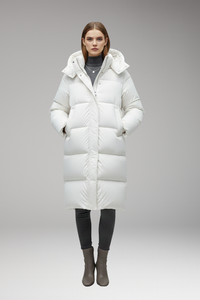 MABEL | LONG QUILTED HOODED PUFFER JACKET