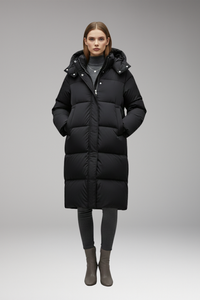 MABEL | LONG QUILTED HOODED PUFFER JACKET