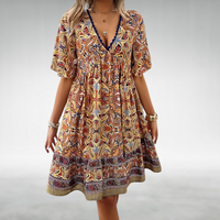 Michaela | Women's Summer Boho Paisley Mini Dress